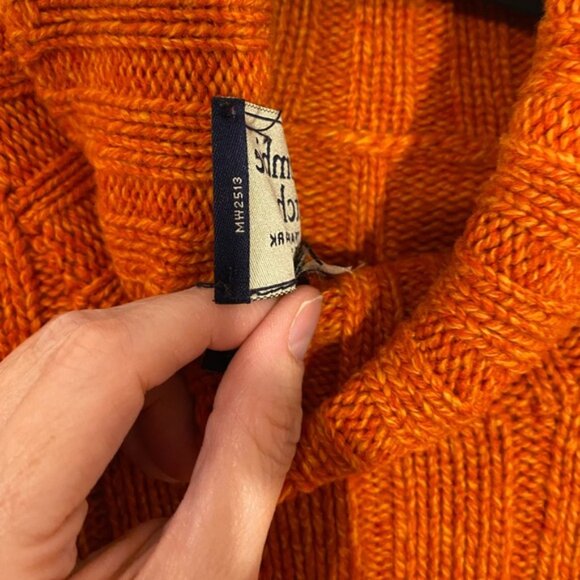 VTG 90s Abercrombie & Fitch Lambswool Turtleneck Sweater, Orange, Men’s L - Picture 5 of 7